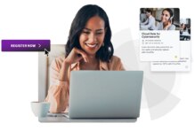 Woman registers for cybersecurity webinar